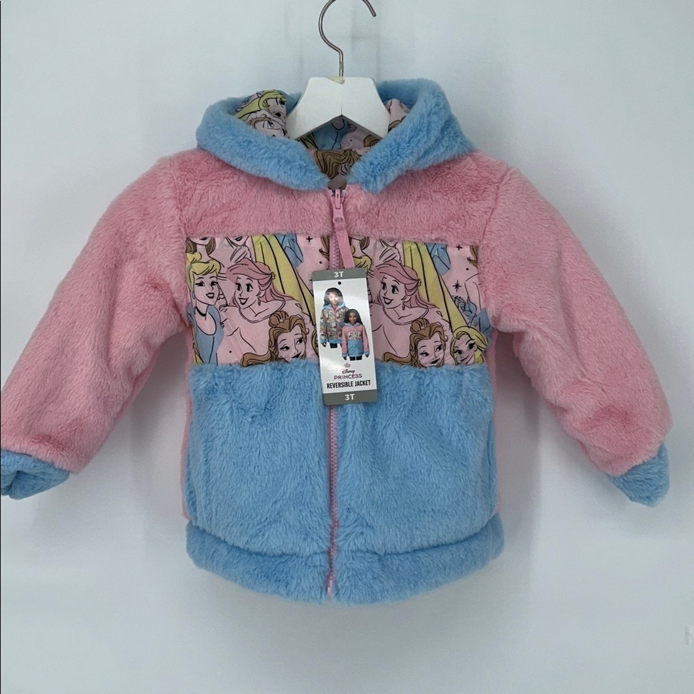 Disney Princess Jacket with Pink and Blue size 3T, Reversible Jacket - Picture 6 of 8